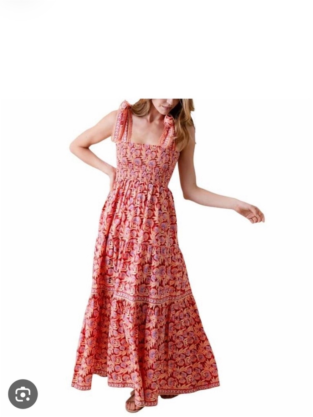 Omika Lana Floral Maxi Dress in Margo Poppy Pink and Orange!